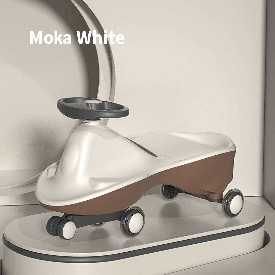 Moka White-Glide Walker Swing Car Twist Car Rind On Toy Italian Designer For Children Outdoor