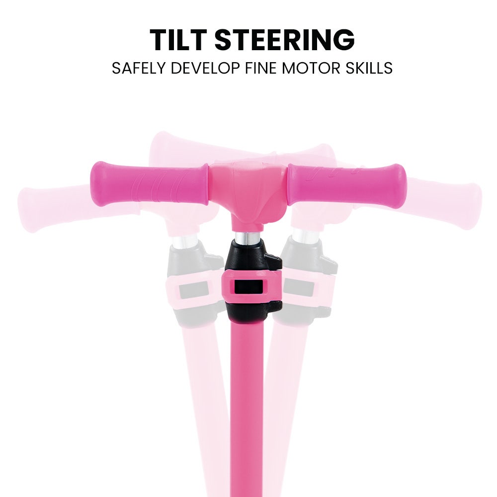 ROVO KIDS 3-Wheel Electric Scooter, Ages 3-8, Adjustable Height, Folding, Lithium Battery, Pink